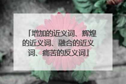 增加的近义词、辉煌的近义词、融合的近义词、痛苦的反义词