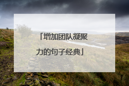 增加团队凝聚力的句子经典