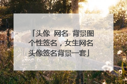 头像 网名 背景图 个性签名,女生网名头像签名背景一套