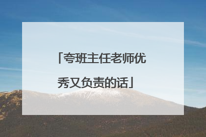 夸班主任老师优秀又负责的话