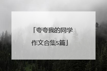 夸夸我的同学作文合集5篇