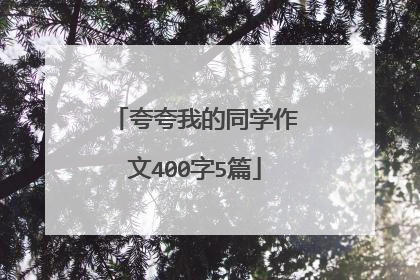 夸夸我的同学作文400字5篇