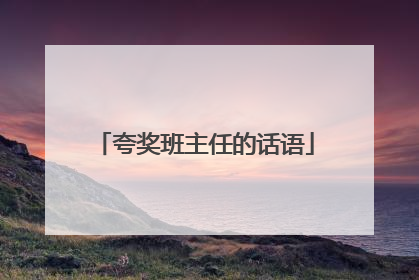 夸奖班主任的话语