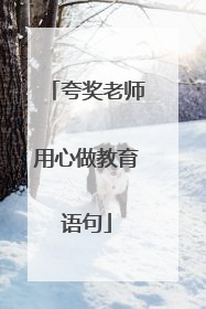 夸奖老师用心做教育语句