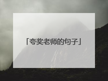 夸奖老师的句子