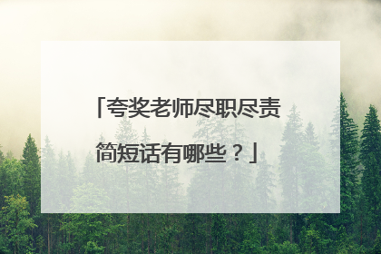 夸奖老师尽职尽责简短话有哪些?