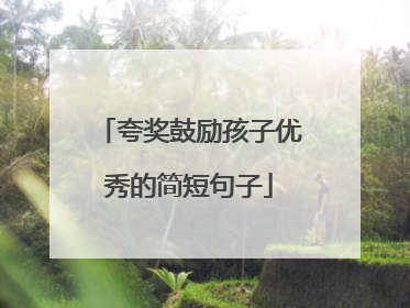 夸奖鼓励孩子优秀的简短句子