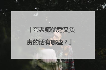 夸老师优秀又负责的话有哪些?