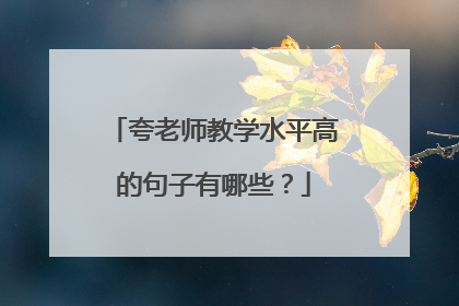 夸老师教学水平高的句子有哪些？