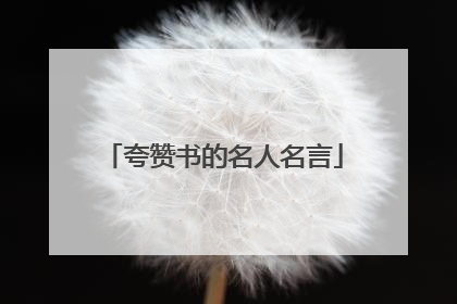 夸赞书的名人名言