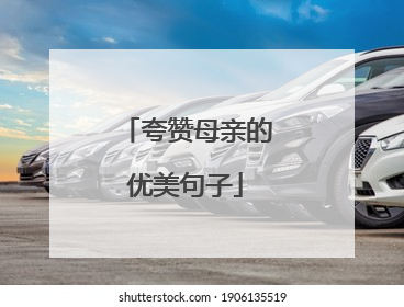 夸赞母亲的优美句子