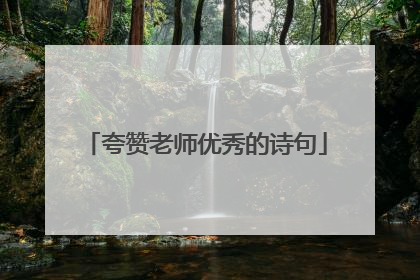 夸赞老师优秀的诗句