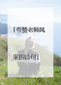 夸赞老师风采的诗句