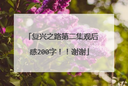 复兴之路第二集观后感200字!!谢谢