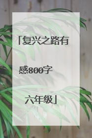 复兴之路有感800字 六年级