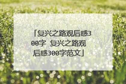 复兴之路观后感300字 复兴之路观后感300字范文