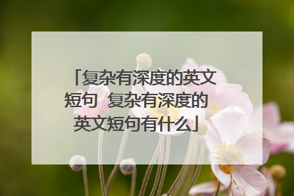 复杂有深度的英文短句 复杂有深度的英文短句有什么