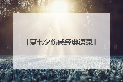夏七夕伤感经典语录