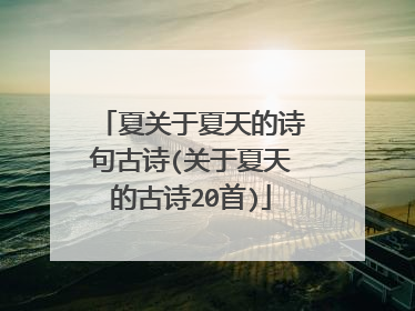 夏关于夏天的诗句古诗(关于夏天的古诗20首)