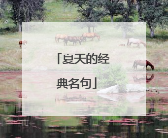 夏天的经典名句