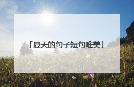 夏天的句子短句唯美