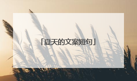 夏天的文案短句
