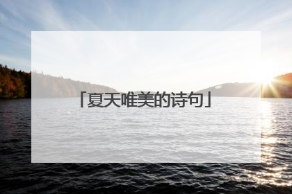 夏天唯美的诗句