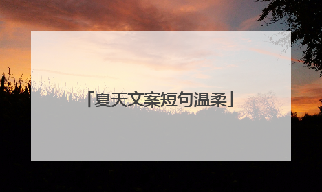 夏天文案短句温柔