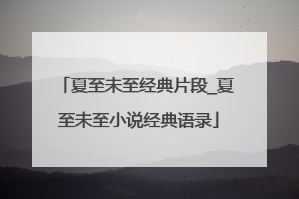 夏至未至经典片段_夏至未至小说经典语录