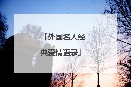 外国名人经典爱情语录
