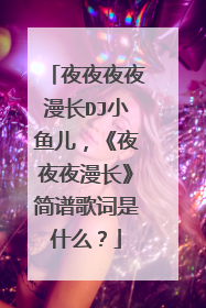 夜夜夜夜漫长DJ小鱼儿,《夜夜夜漫长》简谱歌词是什么?