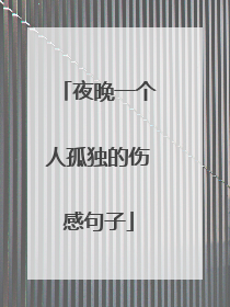 夜晚一个人孤独的伤感句子