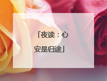 夜读：心安是归途