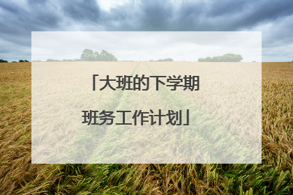 大班的下学期班务工作计划