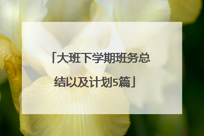 大班下学期班务总结以及计划5篇