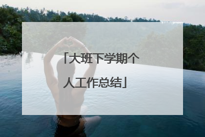 大班下学期个人工作总结