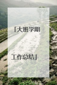大班学期工作总结
