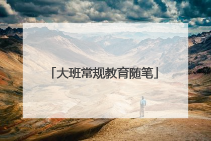 大班常规教育随笔