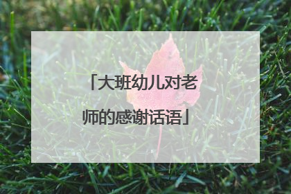 大班幼儿对老师的感谢话语