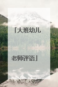 大班幼儿老师评语
