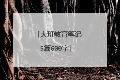 大班教育笔记5篇600字