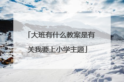 大班有什么教案是有关我要上小学主题