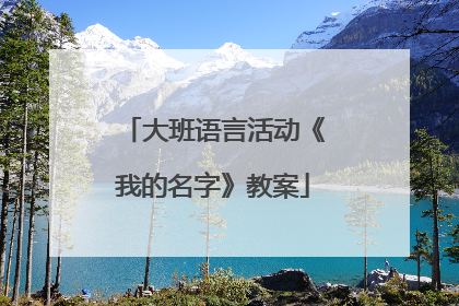 大班语言活动《我的名字》教案