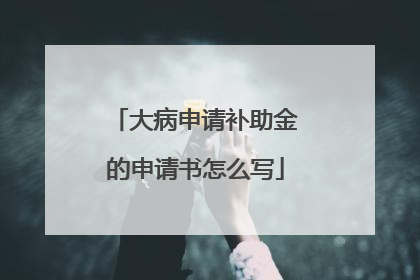 大病申请补助金的申请书怎么写