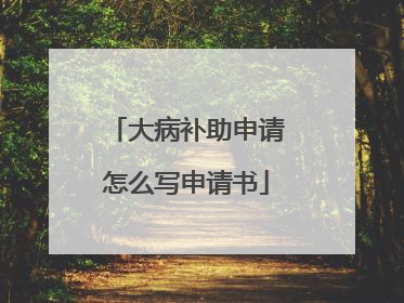 大病补助申请怎么写申请书