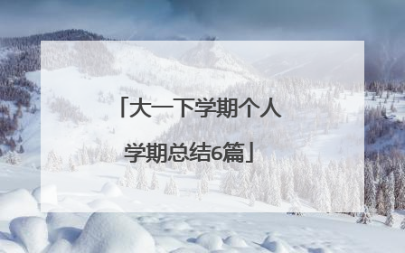 大一下学期个人学期总结6篇