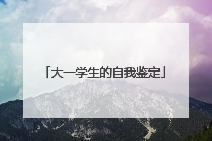 大一学生的自我鉴定