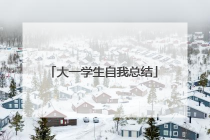 大一学生自我总结