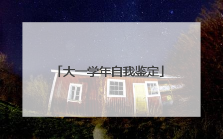 大一学年自我鉴定