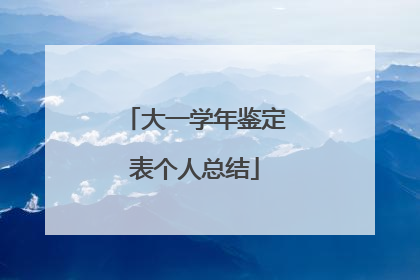大一学年鉴定表个人总结